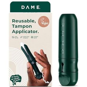 DAME Herbruikbare Tampon Applicator | Koken niet nodig, Zelfontsmettende Technologie | Inclusief 3 toxinevrije biologische katoenen tampons | B Corp, milieuvriendelijk, duurzame menstruatieverzorging