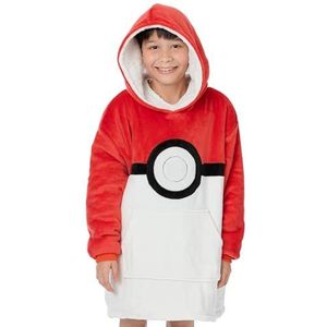 Pokemon Kids extra grote deken Hoodie Pikachu of Pokeball Sherpa Fleece Een maat