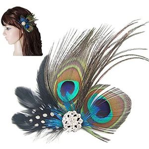 Peacock Feathery Hair Clip, Leuke Retro Carnaval Party Haarspeld, Bruiloft Dance Party Haaraccessoires, Bruidsmeisje Gift Peacock Accessoires (maat: 10-15cm)