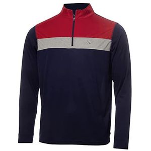 Calvin Klein Heren Smith River 1/4 zip-wicking golfsweater - Marine - L