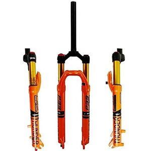 QFWRYBHD 27,5 29 ""mountainbike verende vork, demping aanpassing fiets voorkant magnesiumlegering aluminiumlegering schouderbediening voor schijfrem (kleur: schouderbediening oranje, maat: 27,5 inch)