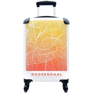MuchoWow® Koffer - Stadskaart - Roosendaal - Geel - Past binnen 55x40x20 cm en 55x35x25 cm - Handbagage - Trolley - Fotokoffer - Cabin Size - Print