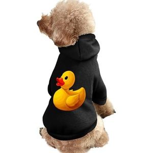 Gele Eend Gedrukt Huisdier Hoodie Sweatshirt Warm Puppy Pullover Winter Jas Voor Kleine Medium Grote Honden Katten