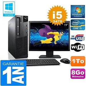 Lenovo PC M92p SFF Core I5-3470 RAM 8 GB harde schijf 1 TB WiFi W7 Display 19 inch (25,4 cm) (gereviseerd)