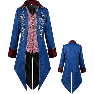 Gotische slipjas heren,Halloween thema Vintage gotische Steampunk jas | Piratenkostuum voor mannen, vampierkostuum voor Halloween-feestthemafeest en cosplay, Halloween-kostuum Suphyee