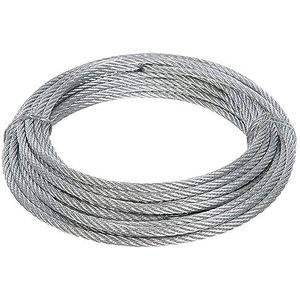 Roestvrijstalen kabel, 7X19 streng vliegtuigstaalkabel 8 mm 7000 lbs breeksterkte zilverkleurig diverse maten(45M/147.6Ft)