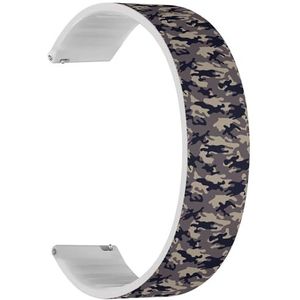 RYANUKA Solo Loop band compatibel met Ticwatch E3, C2 / C2+ (Onyx & Platina), GTH/GTH Pro (Camouflage Military) Quick-Release 20 mm rekbare siliconen band band accessoire, Siliconen, Geen edelsteen