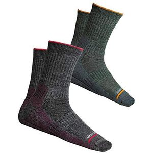VITSOCKS Merino Wol Gevoerde Wandelsokken Heren, Outdoor Trekking Winter Thermo Sok, 2-pack: groen grijs, 39-42