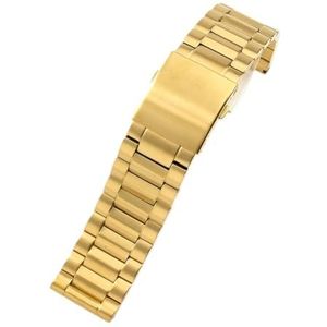 LQXHZ Solide Roestvrijstalen Horlogeband Compatibel Met Diesel Dz7256 Dz7291 Dz7257 Solide Horlogeband For Heren Horlogeband Riem 22 24 26 28 30 Mm (Color : Golden-three beads, Size : 26mm)
