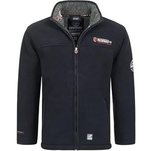 Geographical Norway Ubolt Heren warme dikke fleece ritssluiting heren warme winter sweatshirt jas zacht - lange mouwen gevoerd sweatshirt - ideaal herfst winter, Donkerblauw, 5XL