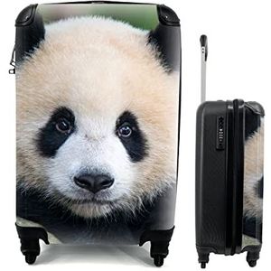 MuchoWow® Koffer - Panda - Wilde dieren - Portret - Steen - Past binnen 55x40x20 cm en 55x35x25 cm - Handbagage - Trolley - Fotokoffer - Cabin Size - Print