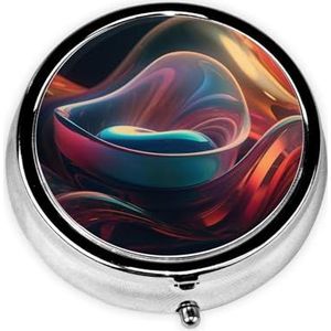 Ronde pillendoos 3 compartimenten pillendoosje voor portemonnee en zak kleine pillenorganisator gekleurd glas producten reizen pillendoos draagbare olie opbergdoos metalen geneeskunde vitamine