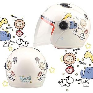 Motorhelm, DOT/ECE gecertificeerde 3/4 helm Retro halve Motorfiets elektrische open ontwerp Lichtgewicht J,50-55(M)