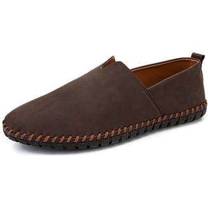 Men's Casual Slip-On Loafers Boat Shoes Lightweight Walking Leisure Men's Outdoor Work Shoes (Color : Brown, Size : EU 46)