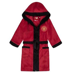 Manchester United FC - Fleece badjas met capuchon voor jongens - Officieel - Clubcadeau - Rood - 7-8 jaar
