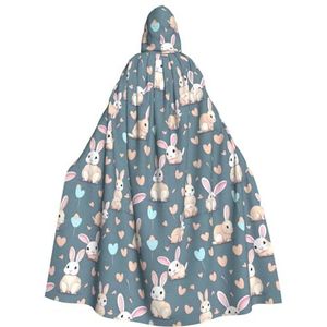 AvImYa Unisex Hooded Halloween Kerstfeest Cosplay Kostuums Gewaad Mantel Cape Vakantie Goederen Cartoon Leuke Konijn Prints