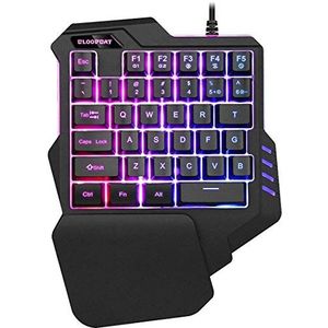 Anze Een handig mechanisch gaming-toetsenbord, Quick Responsive RGB backlit USB draagbare mini-gaming keypad met polssteun voor Xbox One/PS4/PC/Mac/Laptop Gamer