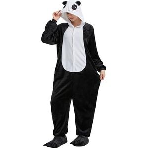 ZKomoL Onesie, voor volwassenen, uniseks, pyjama, cosplay, dieren, Halloween, kostuum, loungewear, tijgerpatroon, panda, S