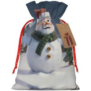 Kerst Kerstman Sneeuwman Jute Trekkoord Gift Bags-Voor Kerstmis, Verjaardag En Verjaardag Vieringen
