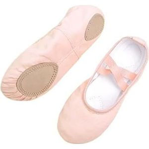 Balletschoenen, Platte canvas balletschoenen, Balletoefeningschoenen met zachte zool, Gymnastiekschoenen for dames, Balletoefening (Color : 824801Y, Size : 24)