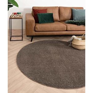 Rond vloerkleed Fine - mokka 240 cm rond