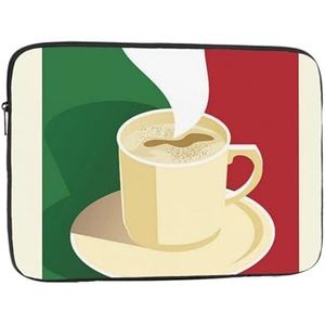 Koffie Italiaanse Vlag Print Laptop Sleeve Mode Lichtgewicht Laptop Case Computer Tas Voor 10-17 Inch Notebook Tablet 10 inch