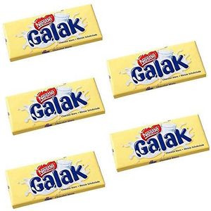 Nestle Galak Witte Chocoladereep 100 g (Pack van 5)