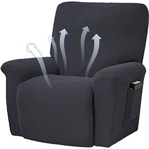 Hoes voor fauteuil | Utility Pocket Design Fauteuil Sofa Cover | 1-zits fauteuilhoes, stretchbank hoesbankhoes voor meubelbeschermer Leryveo