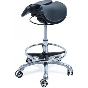 JAVPTAV Zadelstoel, zadelstoel mondhygiënist zadelstoel, verstelbare hoogte rollende ergonomische draaistoel, bureaustoel voor kliniek tandarts spa massagesalons studio (A2,50 ~ 65 cm)