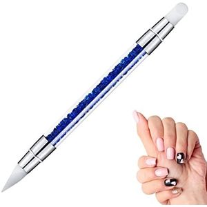Siliconen Penseel - Nagelkunstborstels,Dual Tipped Nail Borstels Set Strass Nagellak Carving Nagel Borstels Voor Carving, Vormgeven Effect Eastuy