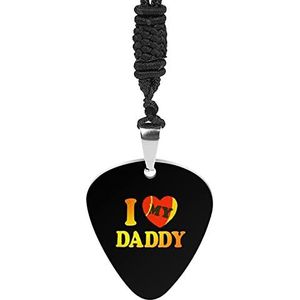 I Love My Daddy Gitaar Pick Ketting Gepersonaliseerde Hanger Ketting Sieraden Pick Ketting Gift