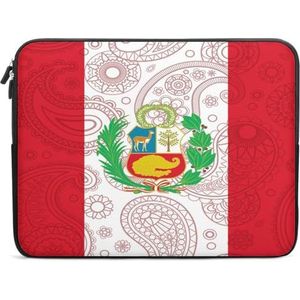 Peruaanse Paisley Vlag Laptop Case Sleeve Bag 12 inch Duurzaam Shockproof Beschermende Computer Draaghoes Aktetas