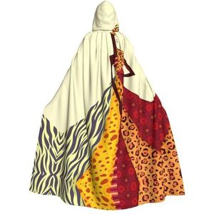 DEXNEL 59 inch Hooded Mantel, Halloween Cosplay Sets, Halloween Heks Cosplay Gewaad Kostuum, Volwassen Hooded Mantel Traditioneel Afrikaans meisje schilderij