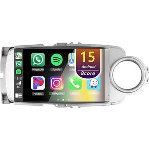 Android Radio voor Toyota Yaris Vitz 2008-2013, 9 inch Touchscreen Autoradio met Wireless CarPlay Android Auto Bluetooth WIFI(RHD,4Core(1+32GB))