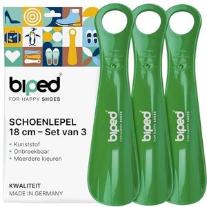biped 3-delige set schoenlepels kunststof 18 cm – Mini reis schoenlepels ergonomisch gevormd – Handig hulpmiddel voor kinderen en volwassenen z1570(bosgroen)
