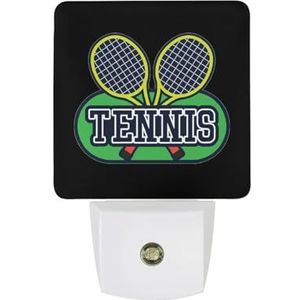 I Love Tennis Warm Wit Nachtlampje Plug In Muur Schemering naar Dawn Sensor Lichten Binnenshuis Trappen Hal