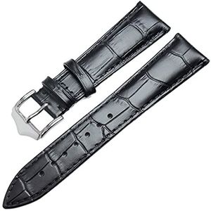 Lederen horlogebanden Armband 18 19 20 21 22 24mm Vrouwen Wen Bruin Zwart Horloge Band Strap Horloge Accessoires (Color : Black, Size : 21mm)
