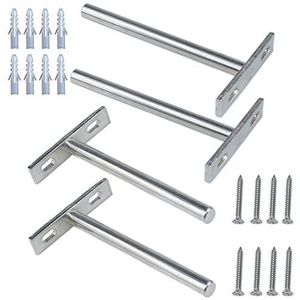 12,7 cm 4 stks zwevende plank beugels onzichtbare verborgen plank beugel ondersteunt voor houten boekenplank