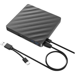 6-in-1 externe dvd-cd-drive USB C CD-speler PC Externe schijfbehuizing optische drive Draagbare dvd-speler for laptop Gebruiksvriendelijk