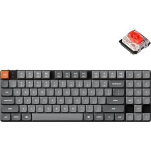 Keychron K13 Max Low-Profile Draadloos Wit LED Mechanisch Toetsenbord, Bluetooth/2.4 GHz/USB, QMK/VIA Programmeerbaar, TKL Toetsenbord Gateron Red, Compatibel met Mac Windows Linux