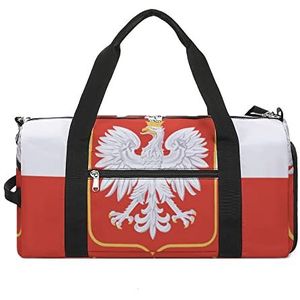 Polen Eagle Vlag Reizen Gym Tas met Schoenen Compartiment En Natte Zak Grappige Tote Bag Plunjezak voor Sport Zwemmen Yoga
