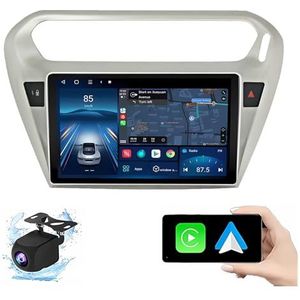 Android 14.0 2 Din Autoradio 9"" Touchscreen Auto Stereo voor Peugeot 301 2013-2016 met Draadloze Carplay Android Auto GPS navigatie AHD Omgekeerd beeld Stuurwielbediening(P1(1G+32G))