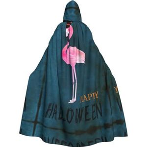OdDdot heksenmantel, Halloween Flamingo Heksenhoed print Hooded Mantel voor Vrouwen, Volwassen Halloween Kostuums Cape, Heks Cosplay cape