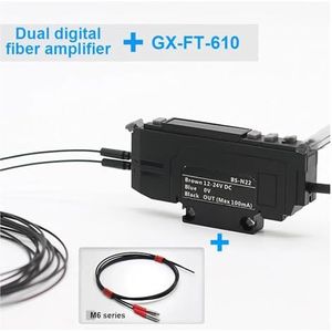 UIHMSWYAL BS-N22 NPN PNP Sensor glasvezelversterker optisch transparant NO NC verstelbaar hoge gevoeligheid (Plus FT-610, BS-P22 PNP)