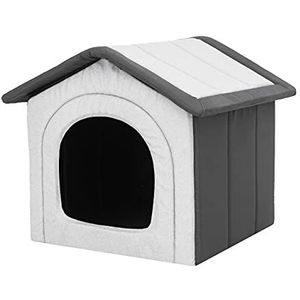 Hondenhuis hondenhok voor middelgrote honden - kattenhuis - met uitneembaar dak - dierenhuis voor katten en honden voor binnen / binnen - as / grafiet - 60 x 55 x 60 cm [R4/XL]