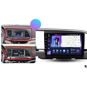 ZWCLSH Android 13 Auto Stereo Dubbele Din Radio Compatibel met Hyundai Elantra 6 2016-2018, 9 ''QLED Touchscreen Auto Stereo Draadloze Carplay Android Auto Autoradio BT GPS Wifi DSP FM RDS SWC, B, 6NF