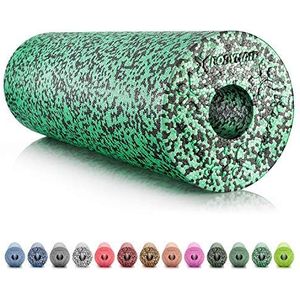 BODYMATE professionele Fasciarol STANDARD middelhard Lengte 45 cm Diameter 15 cm - met gratis e-book - Zwart/Groen