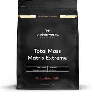 Total Mass Matrix Extreme Proteïne Poeder | Chocolate Silk | Massa Aanwinst | Calorierijke Weight Gainer | Met Glutamine, Creatine & Vitaminen | Protein Works | 1.325kg