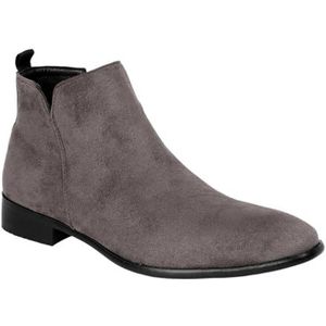 Chelsea Boots Casual Slip On Ankle Waterproof Mens Boots Men's Suede Chelsea Boots (Color : Gray-A, Size : EU 42)