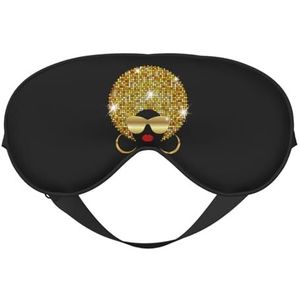 WSHFFILO Leuke Afrikaanse Vrouw Polka Gedrukt Dubbelzijdig Zacht Verduisterend Oogmasker Slaap Aid Oogmasker Reizen Oogmasker